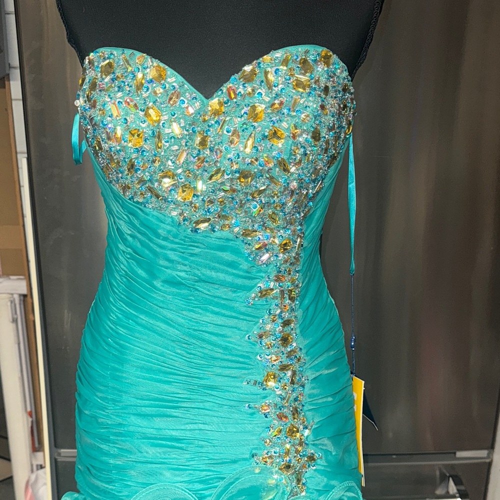 Royal Queen Green Mint Embellished Dress